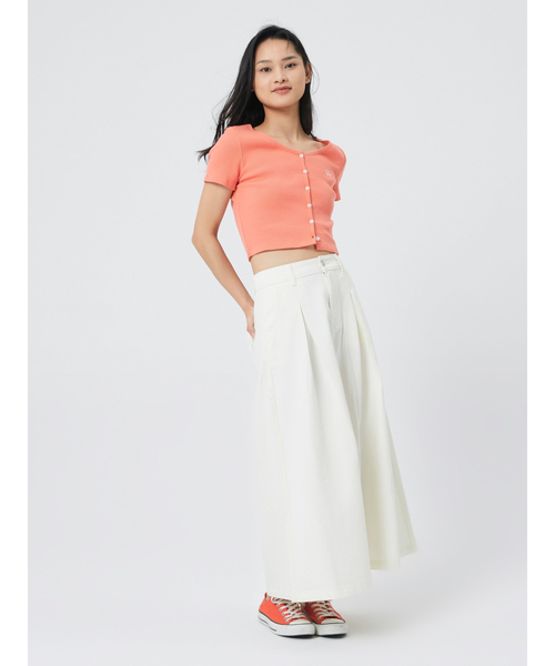 GAP(ギャップ)の「プリーツ マキシ デニムスカート - エクリュ(デニムスカート・レディース・オフホワイト・2/0/4/8/00/000/6/10)」の10枚目の写真