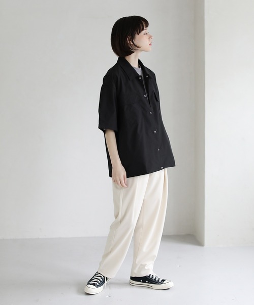 ビッグシルエット半袖 コーチシャツジャケット（シャツ/ブラウス