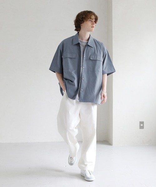 ビッグシルエット半袖 コーチシャツジャケット（シャツ/ブラウス