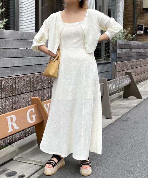 archives（アルシーヴ）の「フクレジャガード２ｗａｙカーディガン（カーディガン/ボレロ・レディース・ブラック/オレンジ/アイボリー/イエロー・MEDIUM）」の7枚目の写真