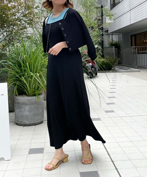 archives（アルシーヴ）の「フクレジャガード２ｗａｙカーディガン（カーディガン/ボレロ・レディース・ブラック/オレンジ/アイボリー/イエロー・MEDIUM）」の20枚目の写真