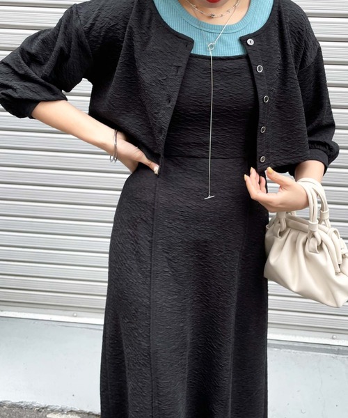 archives（アルシーヴ）の「フクレジャガード２ｗａｙカーディガン（カーディガン/ボレロ・レディース・ブラック/オレンジ/アイボリー/イエロー・MEDIUM）」の17枚目の写真