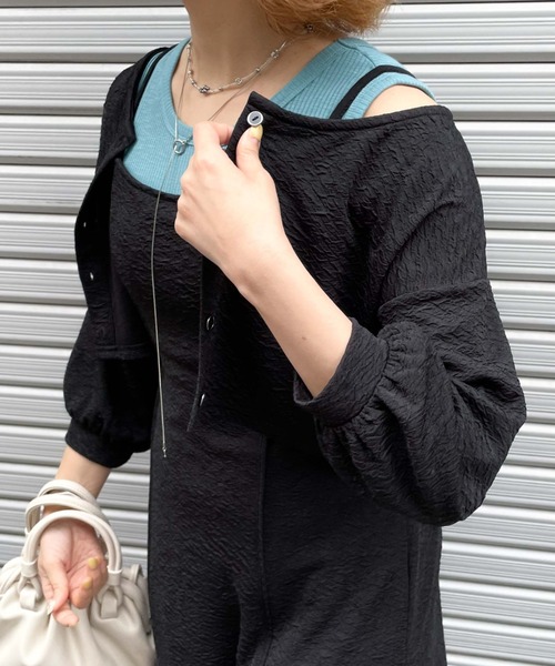 archives（アルシーヴ）の「フクレジャガード２ｗａｙカーディガン（カーディガン/ボレロ・レディース・ブラック/オレンジ/アイボリー/イエロー・MEDIUM）」の18枚目の写真