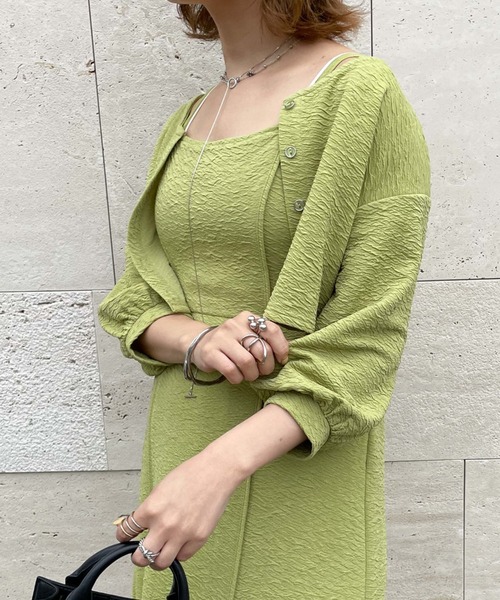 archives（アルシーヴ）の「フクレジャガード２ｗａｙカーディガン（カーディガン/ボレロ・レディース・ブラック/オレンジ/アイボリー/イエロー・MEDIUM）」の9枚目の写真