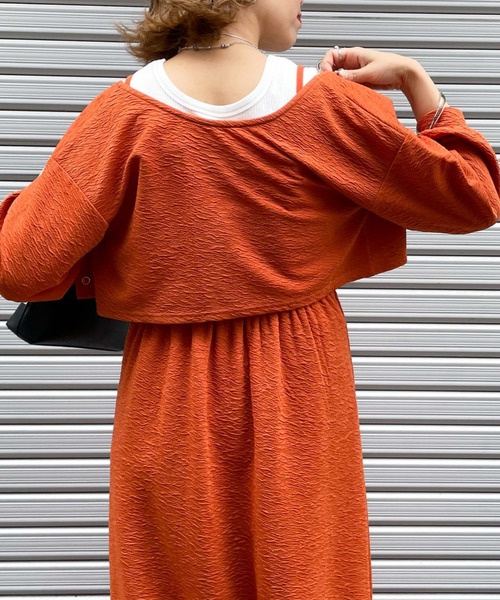 archives（アルシーヴ）の「フクレジャガード２ｗａｙカーディガン（カーディガン/ボレロ・レディース・ブラック/オレンジ/アイボリー/イエロー・MEDIUM）」の14枚目の写真