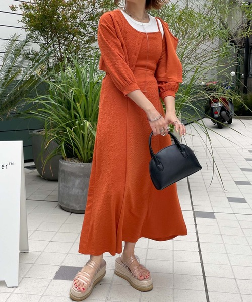 archives（アルシーヴ）の「フクレジャガード２ｗａｙカーディガン（カーディガン/ボレロ・レディース・ブラック/オレンジ/アイボリー/イエロー・MEDIUM）」の15枚目の写真