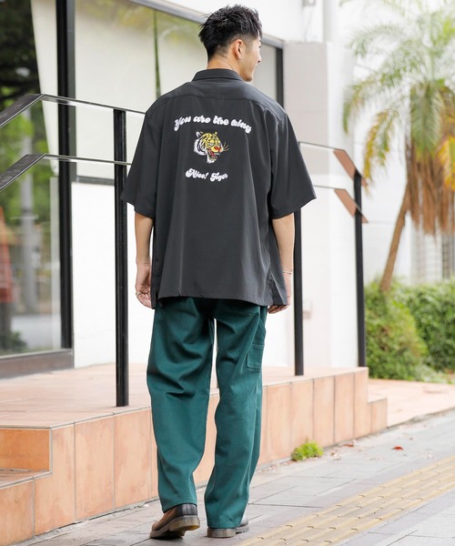 セール】オーバーサイズ バック刺繍 スーベニアシャツ TIGER（シャツ