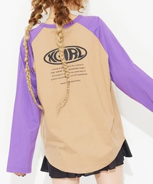 X-girl | WARP LOGO BIG B/B TEE/ビッグシルエット　ラグラン　ロンT(Tシャツ/カットソー)