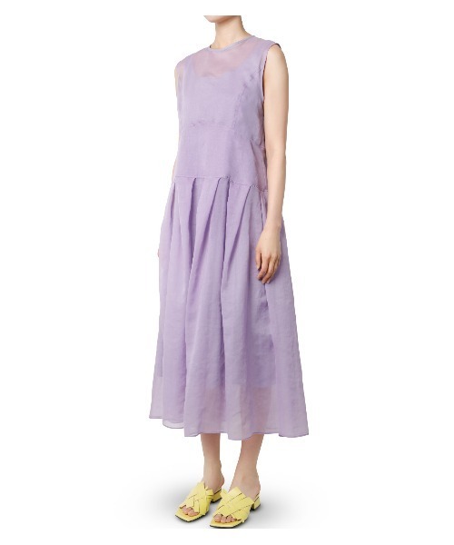 LE CIEL BLEU(ルシェルブルー)の「ボイルオーバーレイドレス / Voile Overlay Dress(ワンピース・レディース・ブラック/ダークラベンダー・38/36)」の14枚目の写真