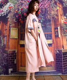 D1604  PINK MOTEL カラーコンビシャツワンピース