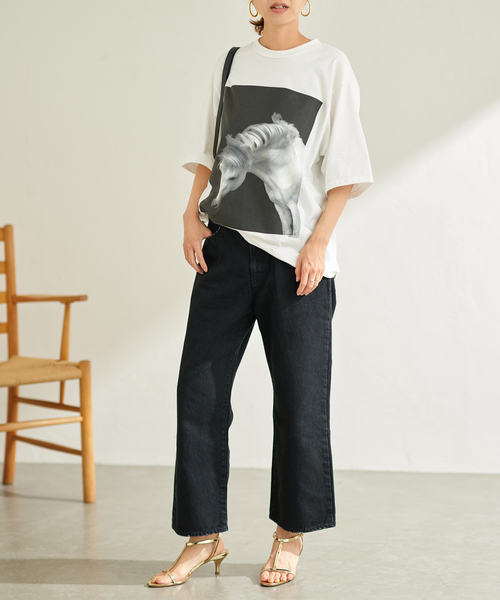 FRAMeWORK(フレームワーク)の「【JANE SMITH/ジェーンスミス】HORSE NO1 SS Tシャツ(Tシャツ/カットソー・レディース・ホワイト/ブラック・FREE)」の4枚目の写真