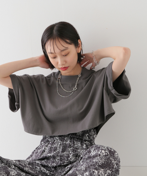 JOINT WORKS（ジョイントワークス）の「【ALORE/アローレ】クロップドTシャツ（Tシャツ/カットソー・レディース・ホワイト/ブラック系その他・FREE）」の13枚目の写真