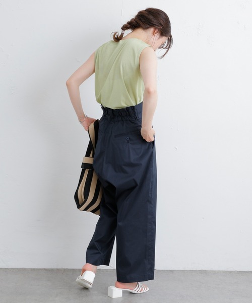 PUAL CE CIN(ピュアルセシン)の「シアーボックスノースリーブ(タンクトップ・レディース・ライトグレー/ブラック/グリーン/ピンクベージュ・FREE)」の8枚目の写真