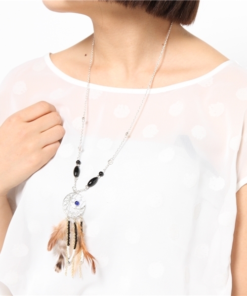 チャイハネ（チャイハネ）の「【チャイハネ】フィグリードリームキャッチャーネックレス（ネックレス・レディース・ターコイズブルー/ブラック・FREE）」の6枚目の写真