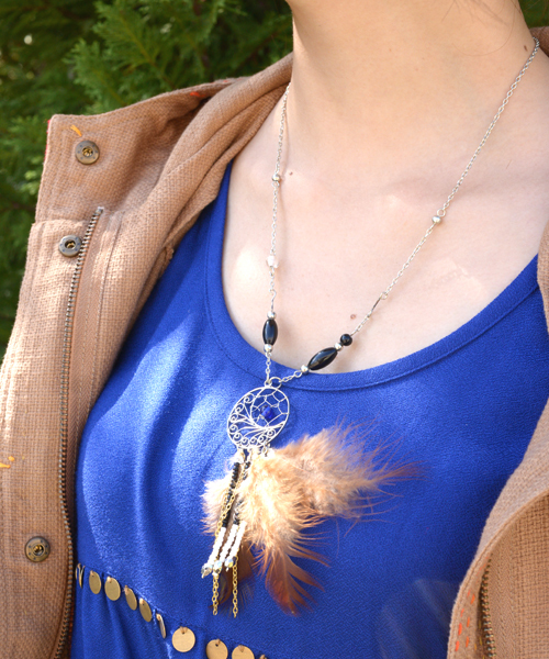 チャイハネ（チャイハネ）の「【チャイハネ】フィグリードリームキャッチャーネックレス（ネックレス・レディース・ターコイズブルー/ブラック・FREE）」の8枚目の写真