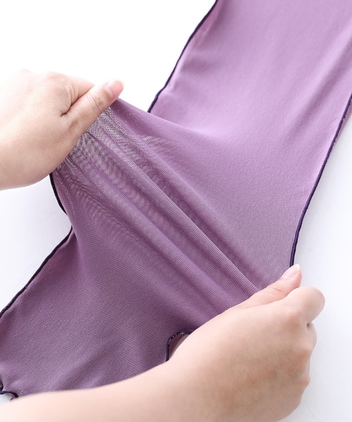 n'OrLABEL（ノアールレーベル）の「『配色メローシアーレギンス』（レギンス/スパッツ・レディース・アイボリー/ブラック/パープル/ライム/ボルドー/グリーン・2/1）」の22枚目の写真