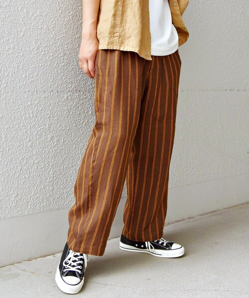 SHIPS any(シップス エニィ)の「SHIPS any: リネン ブークレ テーパード イージーパンツ(その他パンツ・メンズ・ブラウン/ネイビー・SMALL/MEDIUM/LARGE/X-LARGE)」の3枚目の写真
