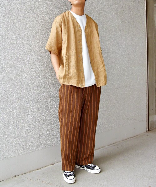 SHIPS any(シップス エニィ)の「SHIPS any: リネン ブークレ テーパード イージーパンツ(その他パンツ・メンズ・ブラウン/ネイビー・SMALL/MEDIUM/LARGE/X-LARGE)」の7枚目の写真