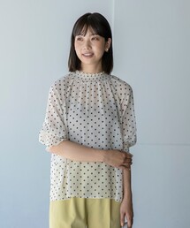 THE SHOP TK  | ドットシャーリングブラウス(シャツ/ブラウス)