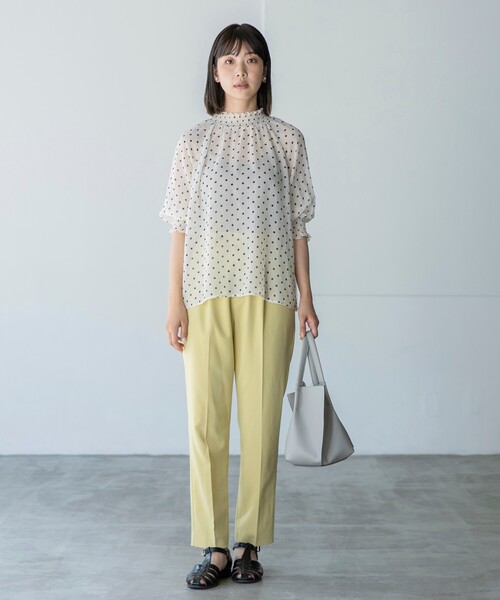 THE SHOP TK （ザ ショップ ティーケー ）の「◆【程よい透け感】ドットシャーリングブラウス（シャツ/ブラウス・レディース・ベージュ系/ホワイト系その他/ブラック系・11/12）」の19枚目の写真