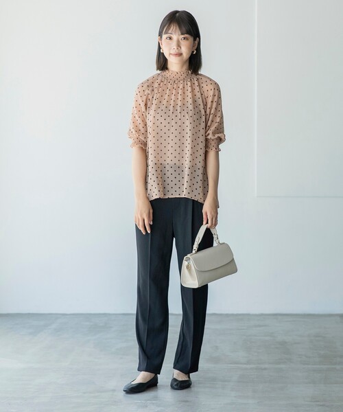 THE SHOP TK （ザ ショップ ティーケー ）の「◆【程よい透け感】ドットシャーリングブラウス（シャツ/ブラウス・レディース・ベージュ系/ホワイト系その他/ブラック系・11/12）」の12枚目の写真
