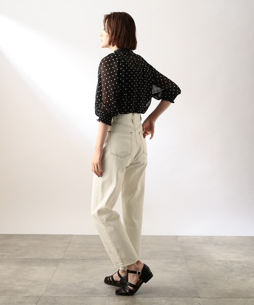 THE SHOP TK （ザ ショップ ティーケー ）の「◆【程よい透け感】ドットシャーリングブラウス（シャツ/ブラウス・レディース・ベージュ系/ホワイト系その他/ブラック系・11/12）」の18枚目の写真