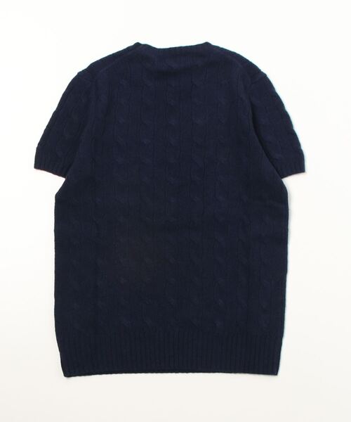 POLO RALPH LAUREN（ポロ ラルフ ローレン）の「ケーブル ウールカシミヤ ショートスリーブ セーター（ニット/セーター・レディース・ブルー・S/M/L/XL/XS）」の7枚目の写真