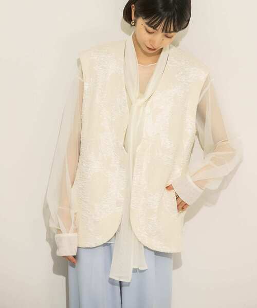 KBF（ケイビーエフ）の「2WAYボウタイチュールブラウス（シャツ/ブラウス・レディース・アイボリー/ラベンダー/グリーン系その他・ONE）」の14枚目の写真