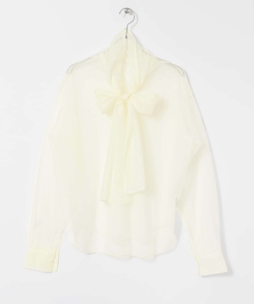KBF（ケイビーエフ）の「2WAYボウタイチュールブラウス（シャツ/ブラウス・レディース・アイボリー/ラベンダー/グリーン系その他・ONE）」の6枚目の写真