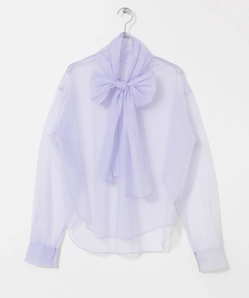 KBF（ケイビーエフ）の「2WAYボウタイチュールブラウス（シャツ/ブラウス・レディース・アイボリー/ラベンダー/グリーン系その他・ONE）」の17枚目の写真