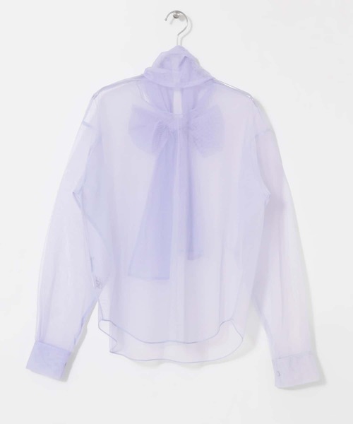 KBF（ケイビーエフ）の「2WAYボウタイチュールブラウス（シャツ/ブラウス・レディース・アイボリー/ラベンダー/グリーン系その他・ONE）」の21枚目の写真