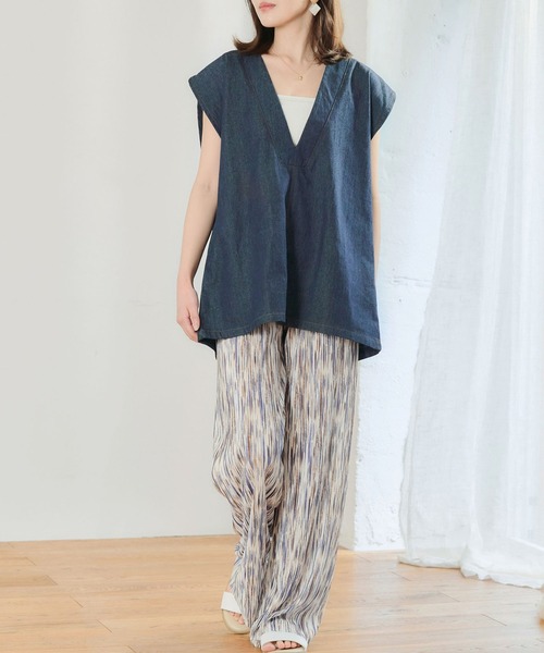 anown（アノン）の「セルフカットニュアンス柄プリーツパンツ（その他パンツ）」 - WEAR