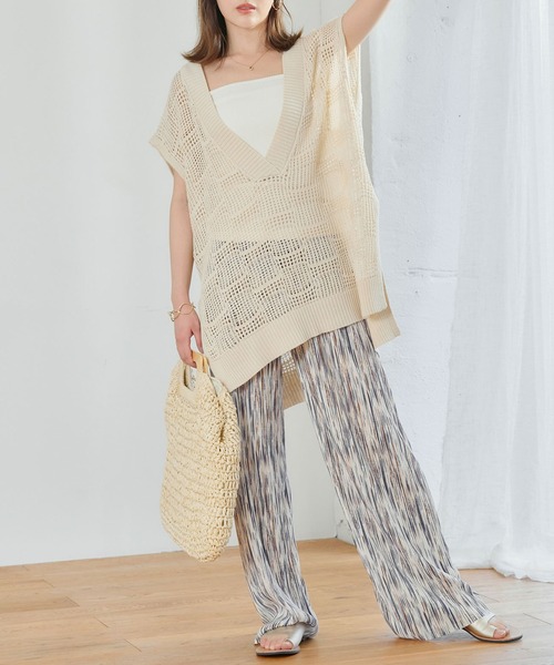 anown（アノン）の「セルフカットニュアンス柄プリーツパンツ（その他パンツ）」 - WEAR