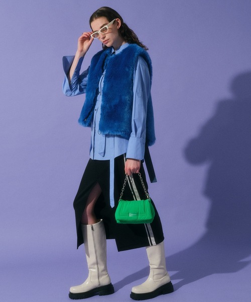 MAISON SPECIAL(メゾンスペシャル)の「ボンテージシャツ【MAISON SPECIAL/メゾンスペシャル】(シャツ/ブラウス・レディース・ホワイト/ブラック/サックスブルー・FREE)」の8枚目の写真