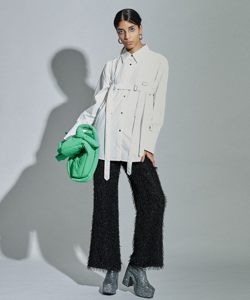 MAISON SPECIAL(メゾンスペシャル)の「ボンテージシャツ【MAISON SPECIAL/メゾンスペシャル】(シャツ/ブラウス・レディース・ホワイト/ブラック/サックスブルー・FREE)」の6枚目の写真