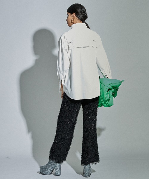 MAISON SPECIAL(メゾンスペシャル)の「ボンテージシャツ【MAISON SPECIAL/メゾンスペシャル】(シャツ/ブラウス・レディース・ホワイト/ブラック/サックスブルー・FREE)」の7枚目の写真