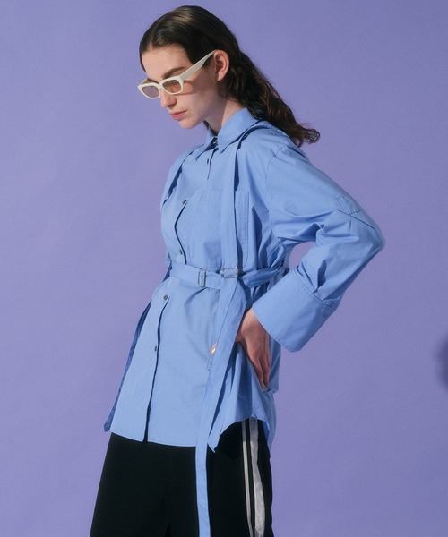 MAISON SPECIAL(メゾンスペシャル)の「ボンテージシャツ【MAISON SPECIAL/メゾンスペシャル】(シャツ/ブラウス・レディース・ホワイト/ブラック/サックスブルー・FREE)」の5枚目の写真