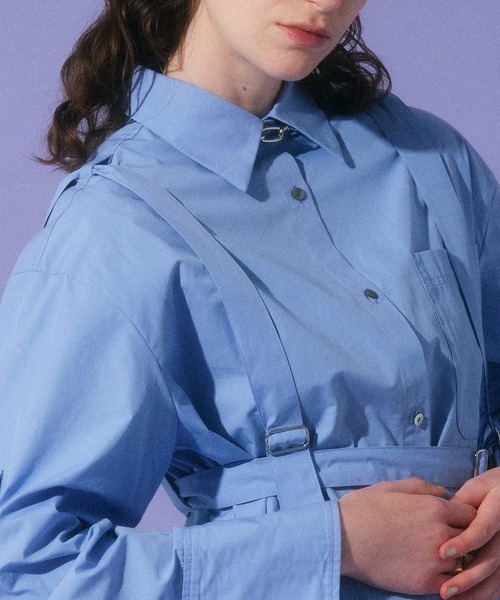 MAISON SPECIAL(メゾンスペシャル)の「ボンテージシャツ【MAISON SPECIAL/メゾンスペシャル】(シャツ/ブラウス・レディース・ホワイト/ブラック/サックスブルー・FREE)」の4枚目の写真