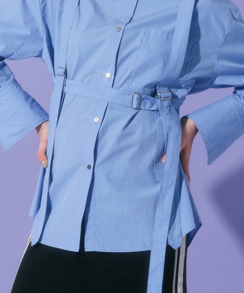 MAISON SPECIAL(メゾンスペシャル)の「ボンテージシャツ【MAISON SPECIAL/メゾンスペシャル】(シャツ/ブラウス・レディース・ホワイト/ブラック/サックスブルー・FREE)」の12枚目の写真