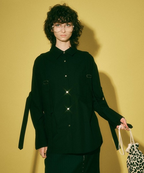 MAISON SPECIAL(メゾンスペシャル)の「ボンテージシャツ【MAISON SPECIAL/メゾンスペシャル】(シャツ/ブラウス・レディース・ホワイト/ブラック/サックスブルー・FREE)」の14枚目の写真