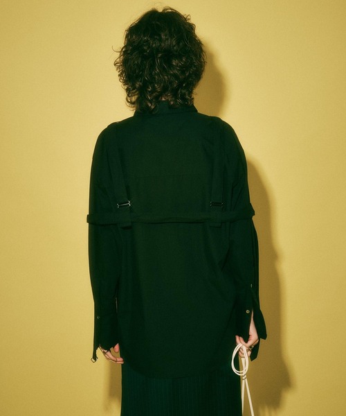 MAISON SPECIAL(メゾンスペシャル)の「ボンテージシャツ【MAISON SPECIAL/メゾンスペシャル】(シャツ/ブラウス・レディース・ホワイト/ブラック/サックスブルー・FREE)」の15枚目の写真