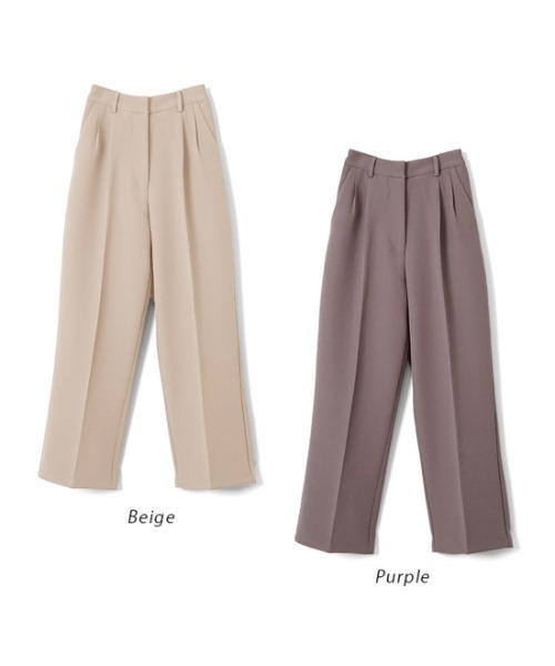 flower（フラワー）の「タックテーパードパンツ（その他パンツ・レディース・ベージュ/パープル・FREE）」の6枚目の写真