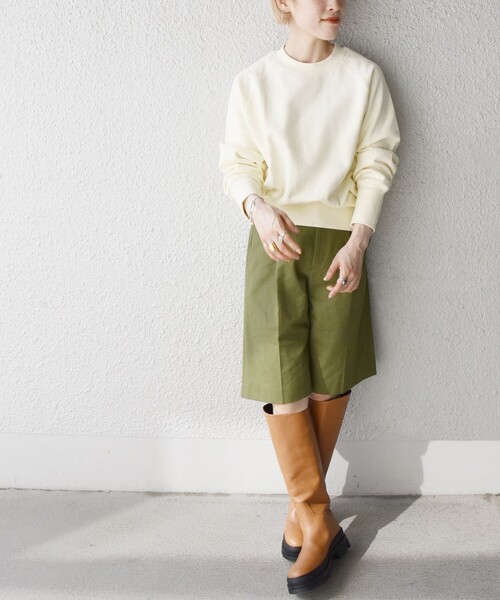 SHIPS any（シップス エニィ）の「SHIPS any:〈ウォッシャブル〉オーガニックコットン 裏起毛 コンパクト プルオーバー（スウェット・レディース・ブラック/オフホワイト/カーキ/オレンジ・ONE SIZE）」の20枚目の写真