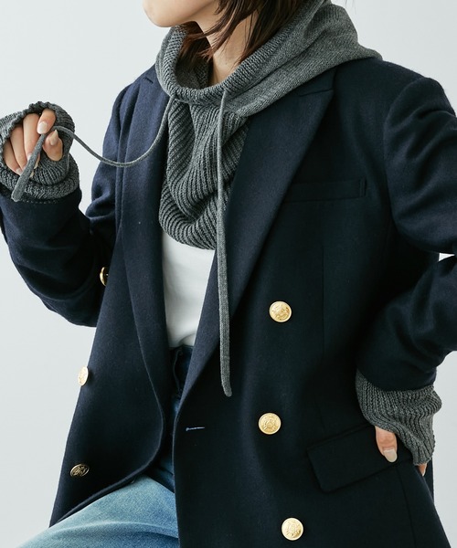 PAPILLONNER(パピヨネ)の「今季必須アイテム/バラクラバ/PAPILLONNER/パピヨネ(ネックウォーマー/スヌード・レディース・グレー/アイボリー・FREE)」の2枚目の写真