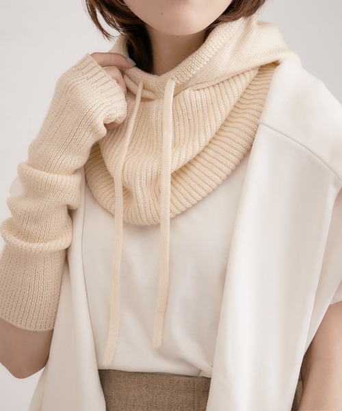 PAPILLONNER(パピヨネ)の「今季必須アイテム/バラクラバ/PAPILLONNER/パピヨネ(ネックウォーマー/スヌード・レディース・グレー/アイボリー・FREE)」の3枚目の写真