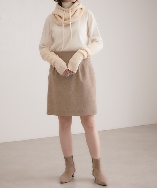 PAPILLONNER(パピヨネ)の「今季必須アイテム/バラクラバ/PAPILLONNER/パピヨネ(ネックウォーマー/スヌード・レディース・グレー/アイボリー・FREE)」の6枚目の写真