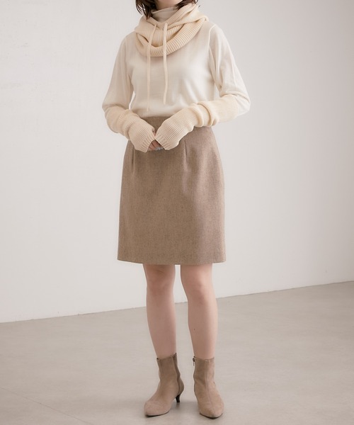 PAPILLONNER(パピヨネ)の「今季必須アイテム/バラクラバ/PAPILLONNER/パピヨネ(ネックウォーマー/スヌード・レディース・グレー/アイボリー・FREE)」の14枚目の写真