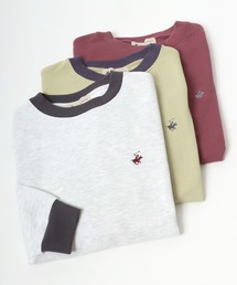 BEVERLY HILLS POLO CLUB ワンポイントロゴ刺繍スウェットトップス レディース/トレーナープルオーバー/無地/ボーダー/リンガー