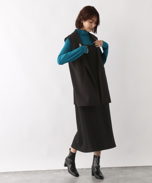 GLOBAL WORK（グローバルワーク）の「テーラーカラーミドルジレ/347288（ベスト・レディース・ブラック/ブラウン系その他6・FREE）」の4枚目の写真