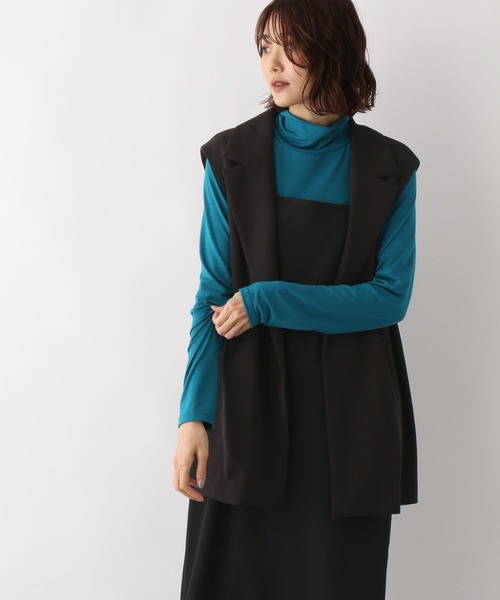 GLOBAL WORK（グローバルワーク）の「テーラーカラーミドルジレ/347288（ベスト・レディース・ブラック/ブラウン系その他6・FREE）」の7枚目の写真